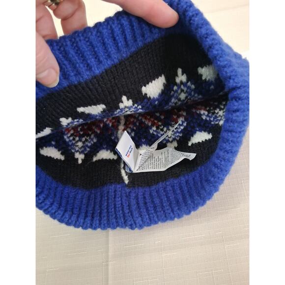 Old Navy Knit Hat Beanie Adult One Size Blue Red Multicolor Ski Snow Winter NWT - Picture 4 of 8